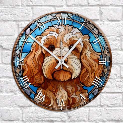 Cockapoo Golden Suncatcher Effect Clock